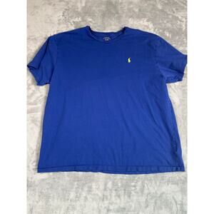 Polo Ralph Lauren Crewneck Mens XL Blue Cotton Logo Tshirt Classic Pony Logo